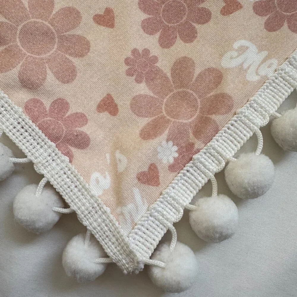EUC Loic by Design Mama's Girl Mother's Day Dog Bandana with Poms, Pink Daisy, M